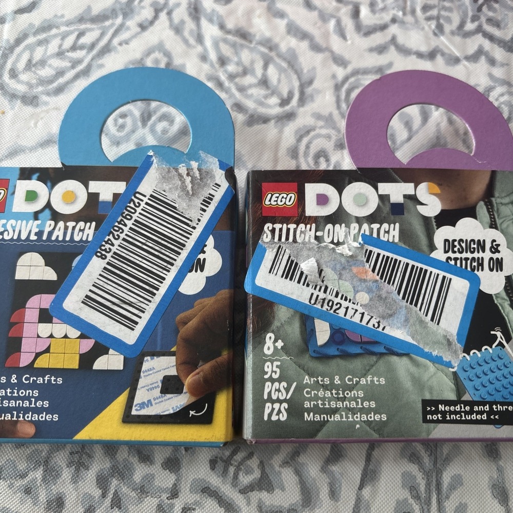 (2) LEGO DOTS 41954 & 41965 Adhesive Patch & Stitch On Patch 95 Pieces